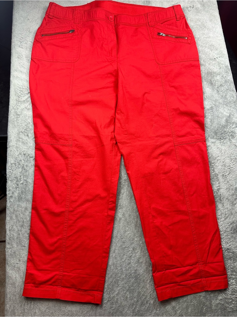 Chico’s Women’s Red Cropped Pants Size 3 (US XL/16) Stretch Casual Travel